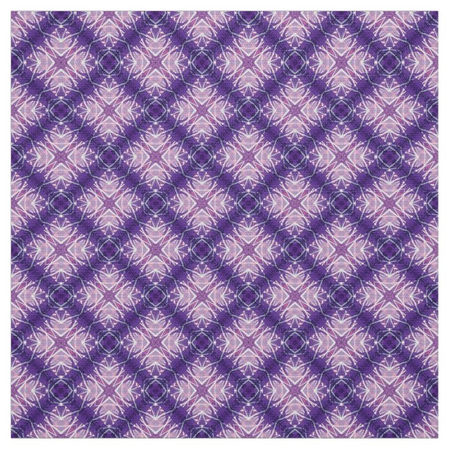 Glitch2 Violet Blau Lila, weiße Möbelstücke Stoff (Muster)