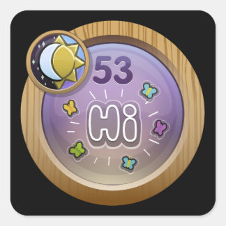 Glitch Achievement Social Schmetterling Quadratischer Aufkleber