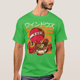 Glitch Anime ästhetischer Stil Japan Octopus Tenta T-Shirt
