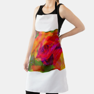 Glitch-Art auf Schürze mit Rose