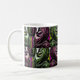 Glitch-Art-Gesicht-Tasse Kaffeetasse