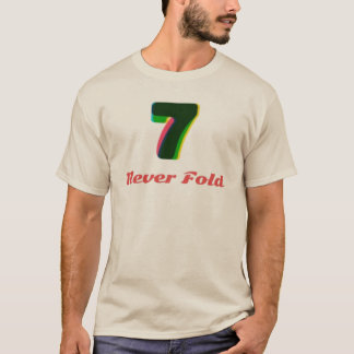 Glitch Art Nummer 7 und Niemals aufgeben Slogan T-Shirt