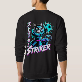 Glitch Art Samurai Striker Katze für Gamer & Anime Sweatshirt
