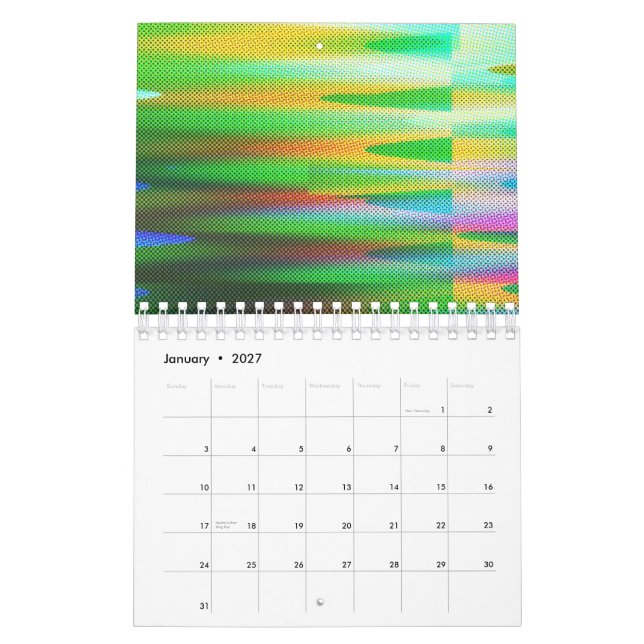 Glitch Art Vaporwave Ästhetische Analogfehler Kalender (Jan 2027)