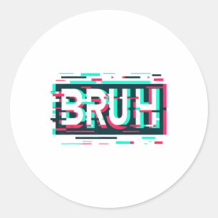 Glitch-Ästhetik-Gamer Bruh Meme Jungen Männer Lust Runder Aufkleber