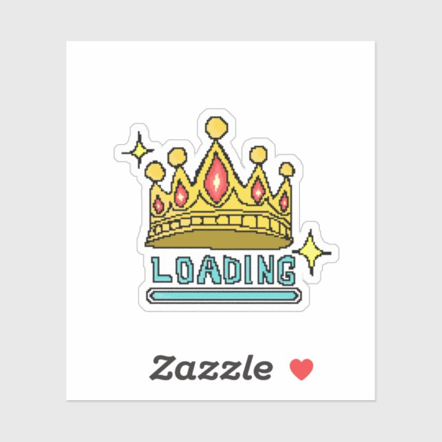 Glitch Crown Loading: 8-Bit Rebellion Awakens Aufkleber (Blatt)