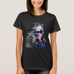Glitch Cyberpunk T-Shirt – Broken Face Y2K T-Shirt