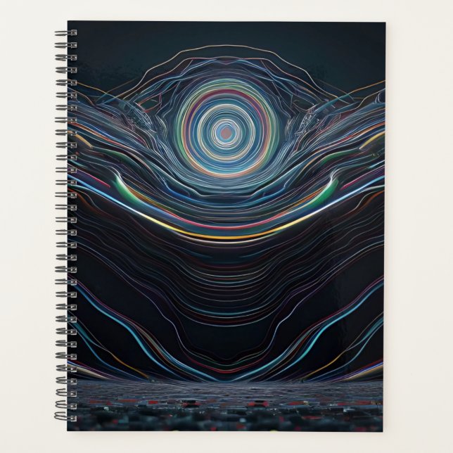 Glitch Dunkelheit Horror Reise farbenfroh Planer (Vorderseite)