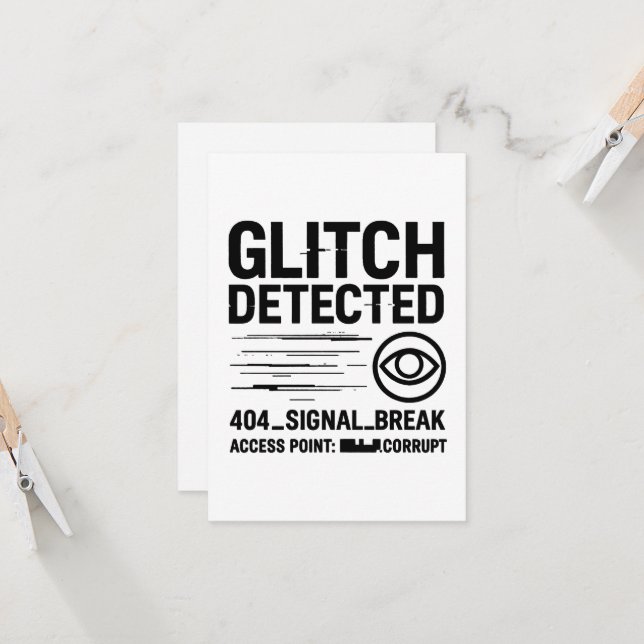 GLITCH ERKANNT - Beschädigte Signalübertragung Karte (Vorderseite/Rückseite Beispiel)
