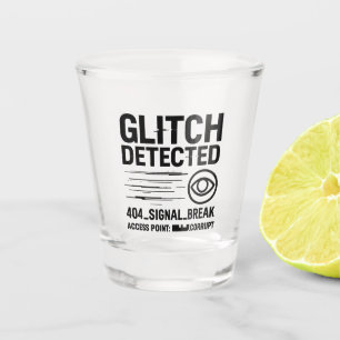 GLITCH ERKANNT - Beschädigte Signalübertragung Schnapsglas