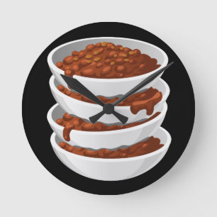 Glitch Food chillybusting chili Runde Wanduhr