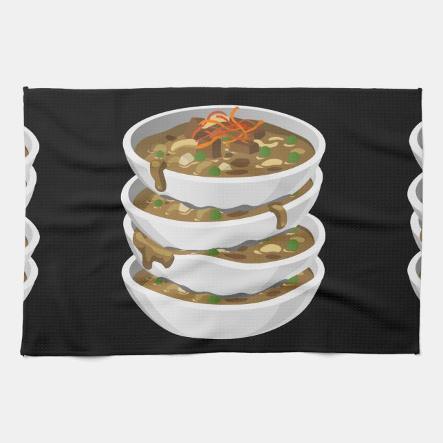 Glitch Food phantastisch Eintopf Handtuch (Horizontal)