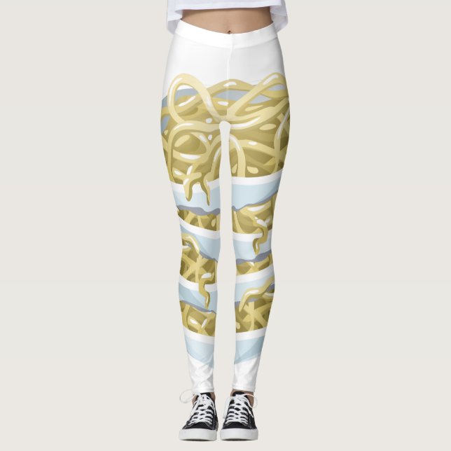 Glitch Food schlichte Nudeln Leggings (Vorderseite)