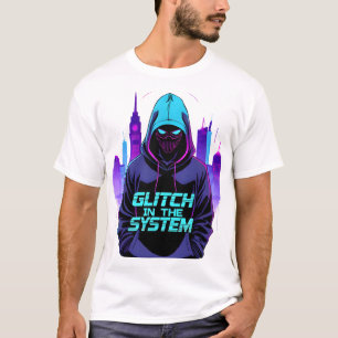 Glitch im System Cyberpunk Hacker Neon T-Shirt