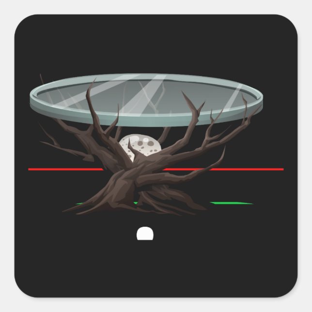 Glitch-Möbel erkennbar raok sifeststellbar Quadratischer Aufkleber (Vorderseite)