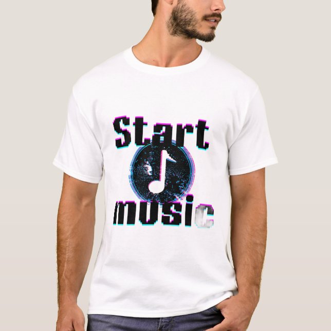 Glitch-Musik-T-Shirt T-Shirt (Vorderseite)