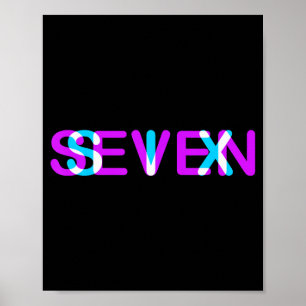 Glitch optische Täuschung Six Seven 6 7 Meme Gen A Poster