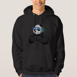 Glitch Panda Gamer – Cyber Streamer Gaming Mascot Hoodie