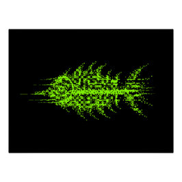 Glitch Pixel Code Fish Wall Art Poster
