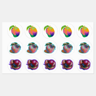 Glitch Pixel  Fruchtkunst Etiketten