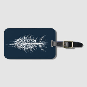 Glitch Pixel Weißer Fisch Gepäckanhänger