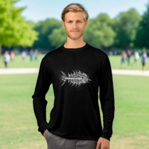 Glitch Pixel Weißer Fisch  Tri-Blend Shirt