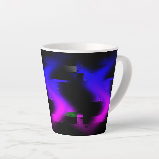Glitch Plasma Black Milchtasse (Rechte Ecke)