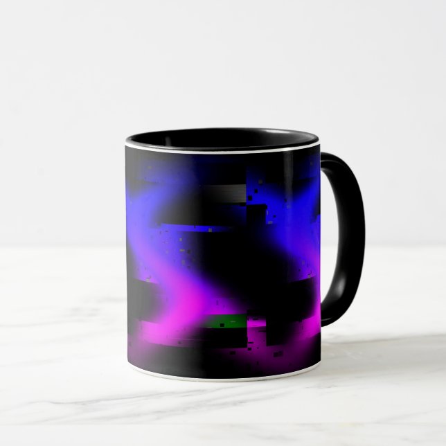 Glitch Plasma Black Tasse (VorderseiteRechts)