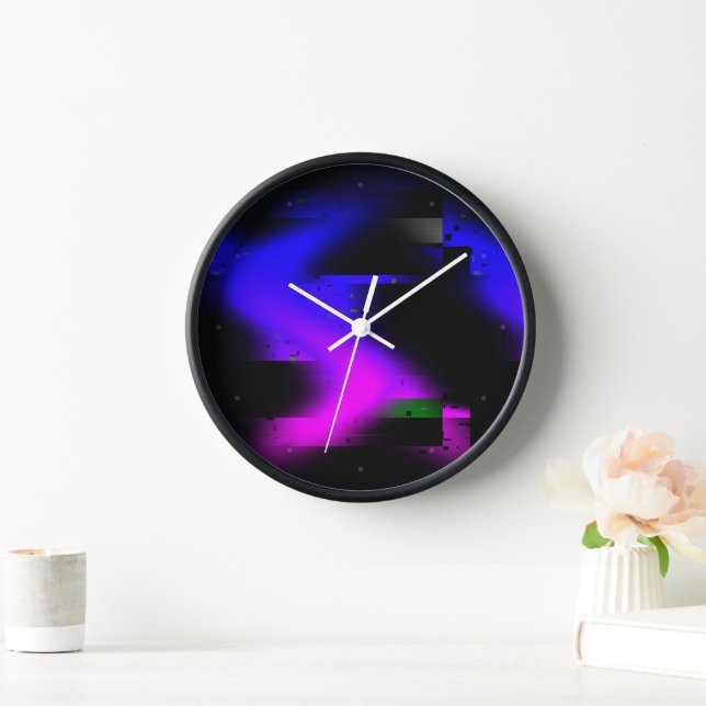 Glitch Plasma Black Uhr (Zuhause)