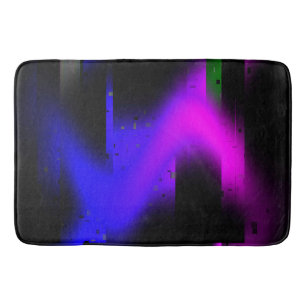 Glitch Plasma Schwarz Badematte