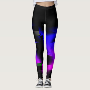 Glitch Plasma Schwarz Leggings