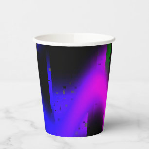Glitch Plasma Schwarz Pappbecher