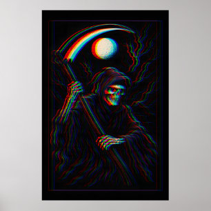Glitch Reaper – Grimmiger Tod in RGB Poster