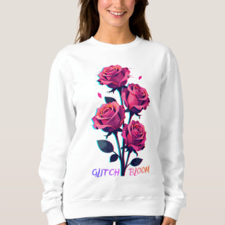 Glitch-Rosen wachsen lauter Sweatshirt