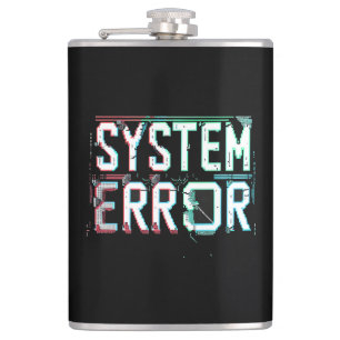 Glitch Schriftart Systemfehler, Cyberpunk-Pixel Flachmann