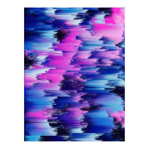 Glitch-Sonnenuntergang Abstrakte Landschaft
