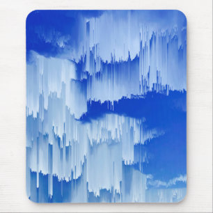 Glitch-Sonnenuntergangs-Landschaftsdekoration Mousepad