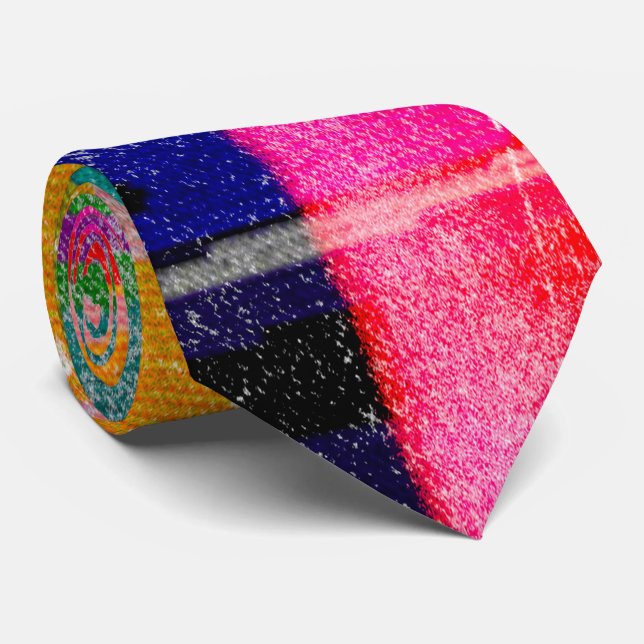 Glitch tech abstract pattern print tie krawatte (Gerollt)