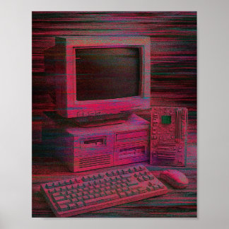 Glitch-Terminal | Vaporwave-Techcore-Plakat Poster