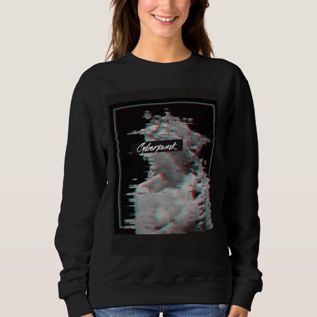 Glitch Vaporwave Cyberpunks Japan Streetwear 80s 9 Sweatshirt (Vorderseite)