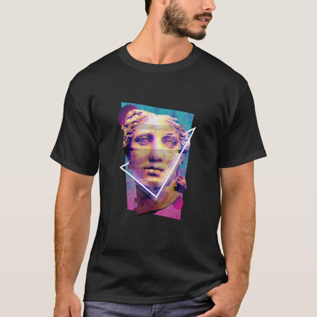 Glitch Venus Statue Vaporwave Ästhetik Japan Desi T-Shirt (Vorderseite)