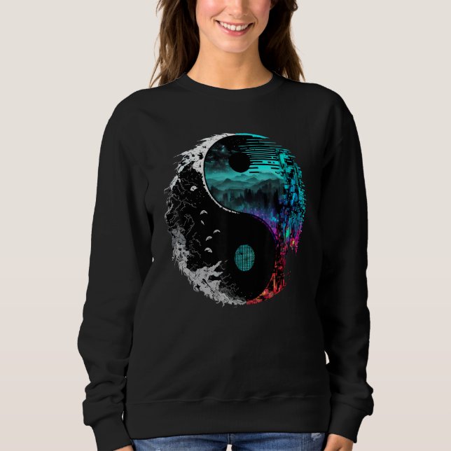 Glitch Yin Yang Sweatshirt (Vorderseite)