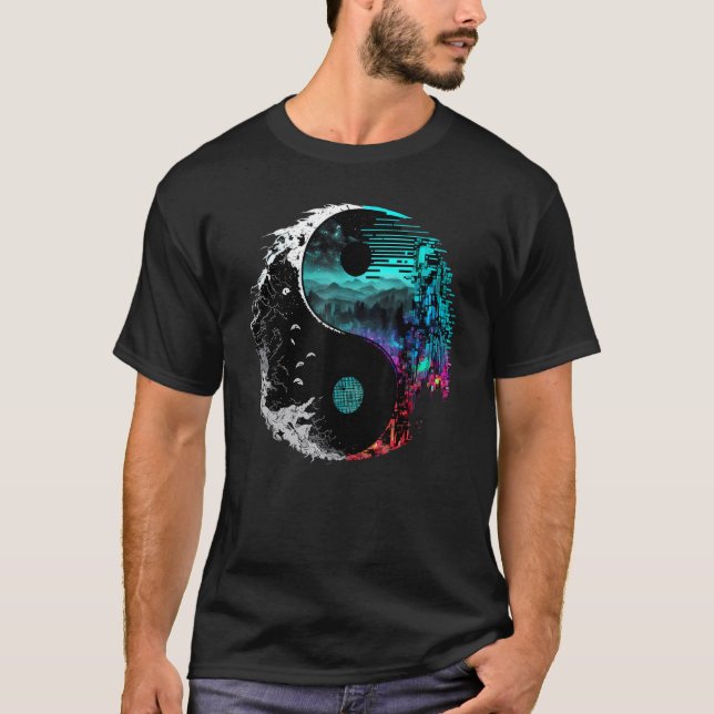 Glitch Yin Yang T-Shirt (Vorderseite)