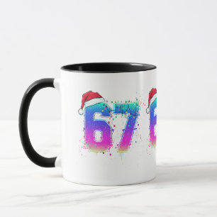 Glitchcore Cyber Weihnachtsbaum 67 Neon Meme Shirt Tasse