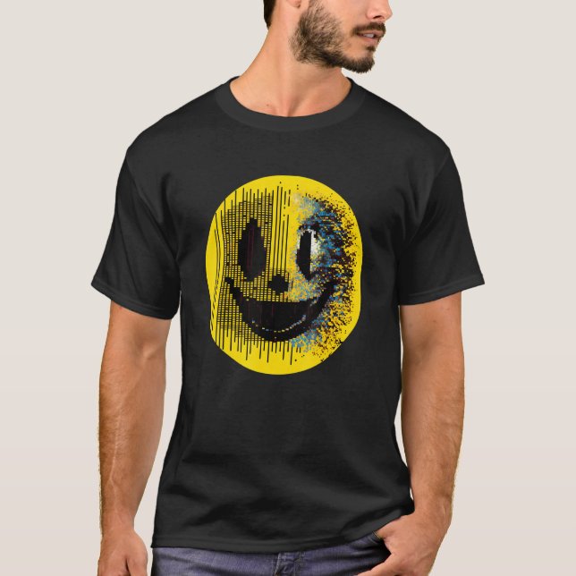 Glitchcore Digitales Gesicht Algorithmische Digita T-Shirt (Vorderseite)