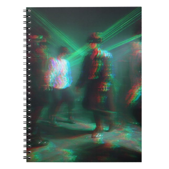 Glitchcore Laser Dance Party Notebook Notizblock (Vorderseite)