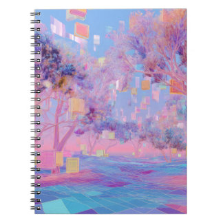 Glitchcore Pastel Dream Forest Notebook Notizblock