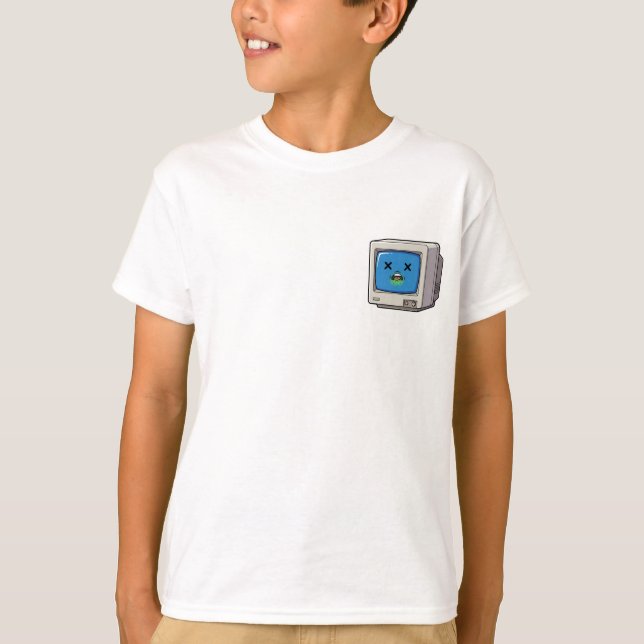 Glitchy Toter Computerbildschirm Kinder T-Shirt (Vorderseite)
