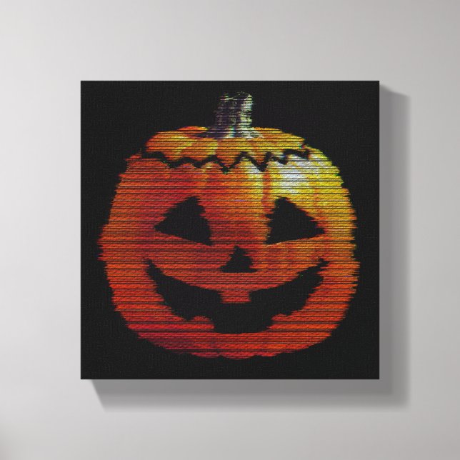 Glitchy TV Pumpkin Leinwanddruck (Vorderseite)