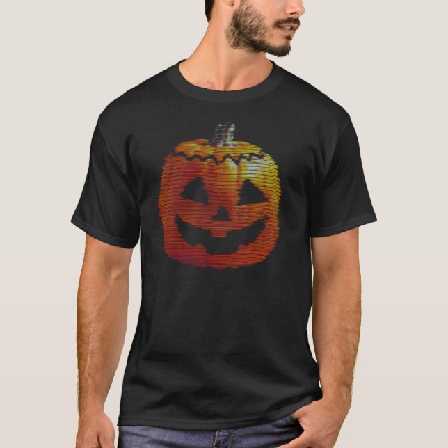 Glitchy TV Pumpkin T-Shirt (Vorderseite)